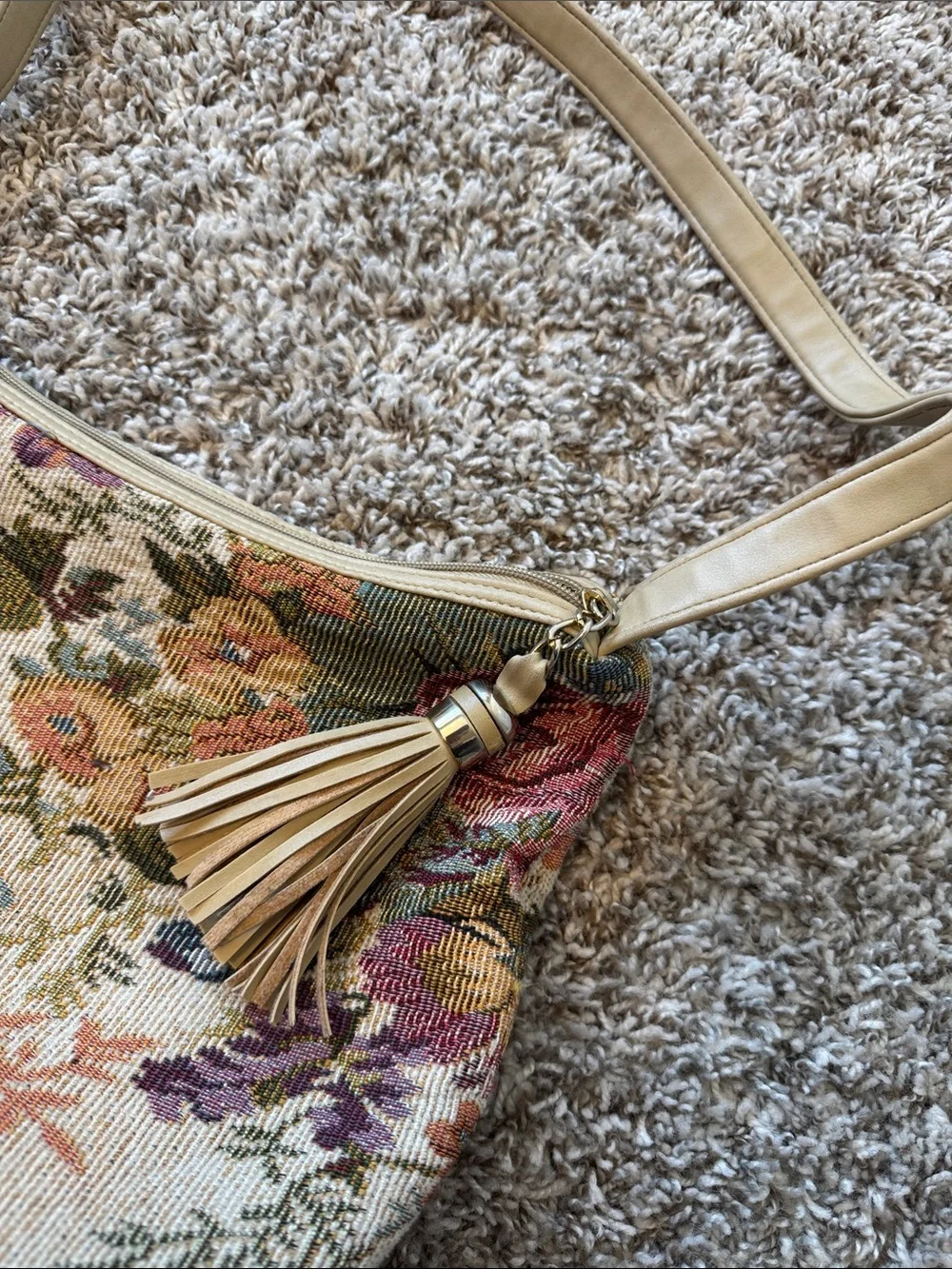 Toni Floral Tapestry Shoulder Bag Cottagecore Tassel Purse